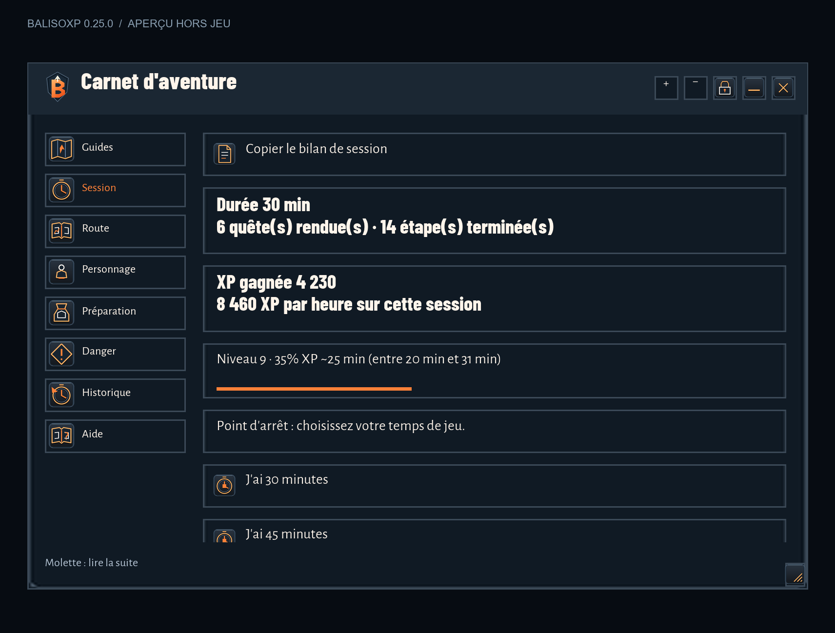 Votre rythme : aperçu du moteur BalisoXP 0.21.0 hors jeu